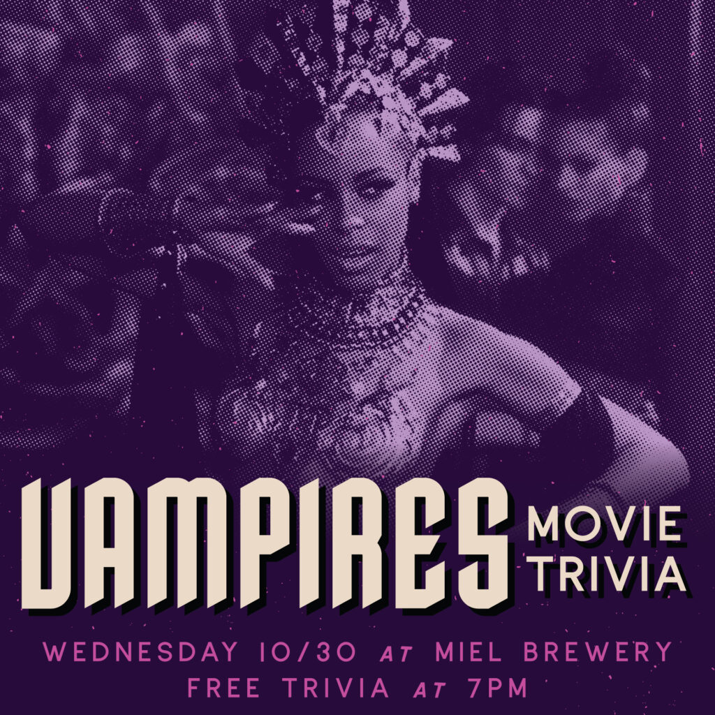 Halloween Vampire Movie Trivia event flyer