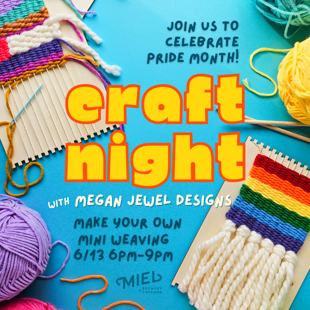 Craft Night: Mini Weavings with Megan Jewel square flyer