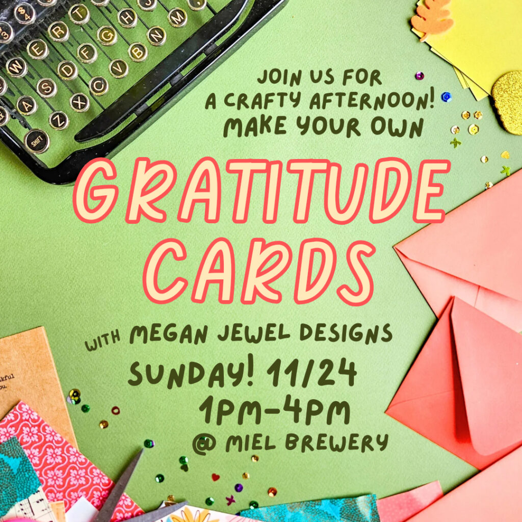 CRAFT NIGHT: Handmade Gratitude Cards with Megan Jewel Designs square flyer