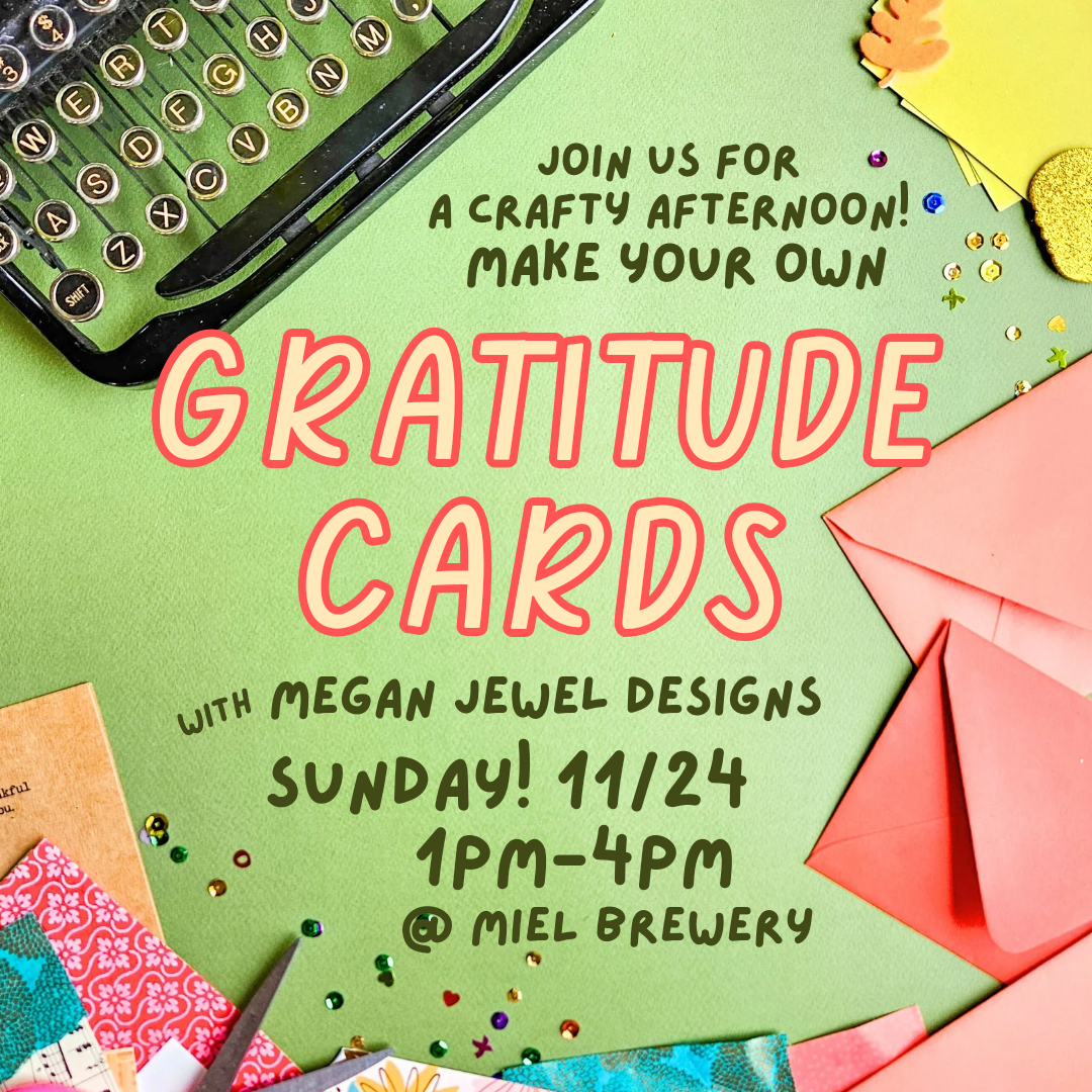 CRAFT NIGHT: Handmade Gratitude Cards with Megan Jewel Designs square flyer