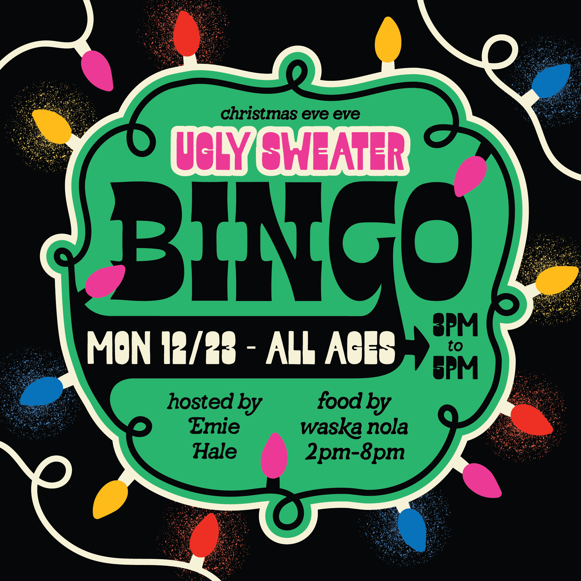 Ugly Sweater Bingo 2024 square flyer