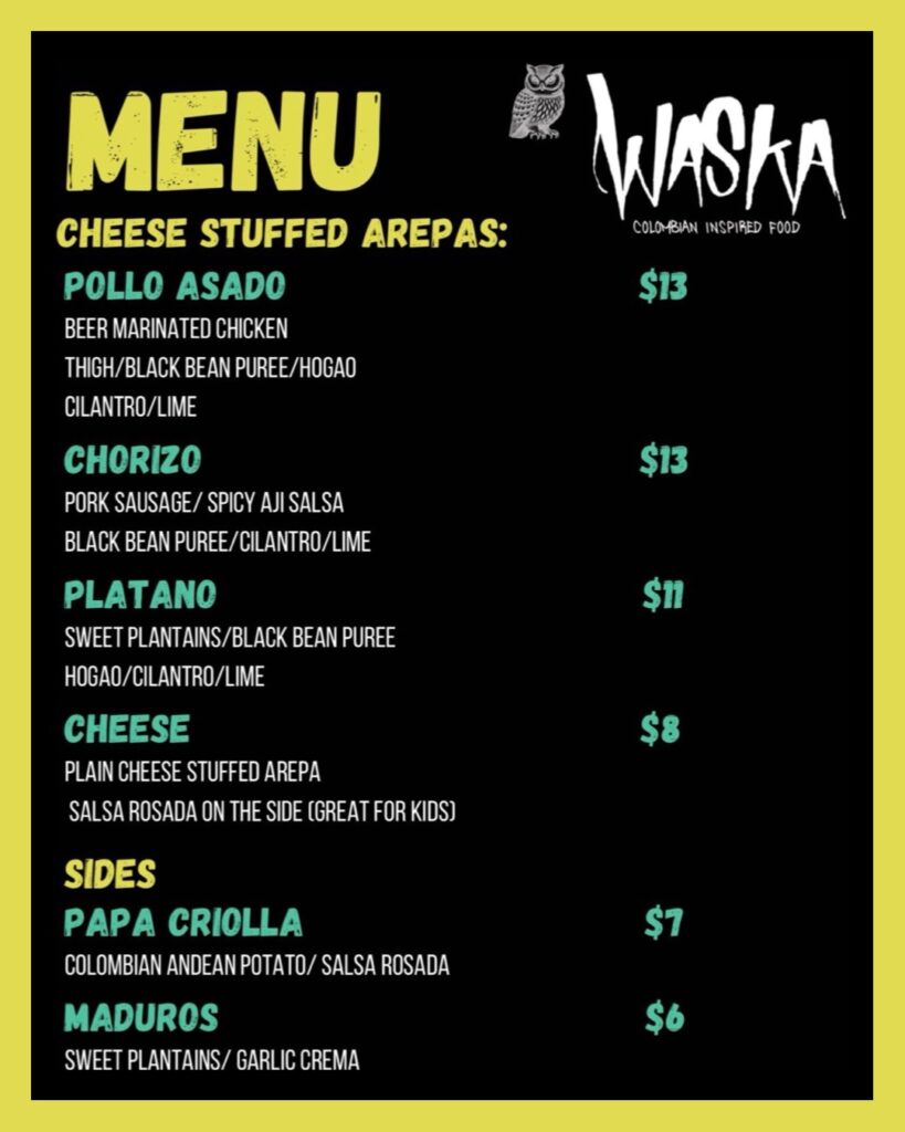 Waska Nola latin sample menu