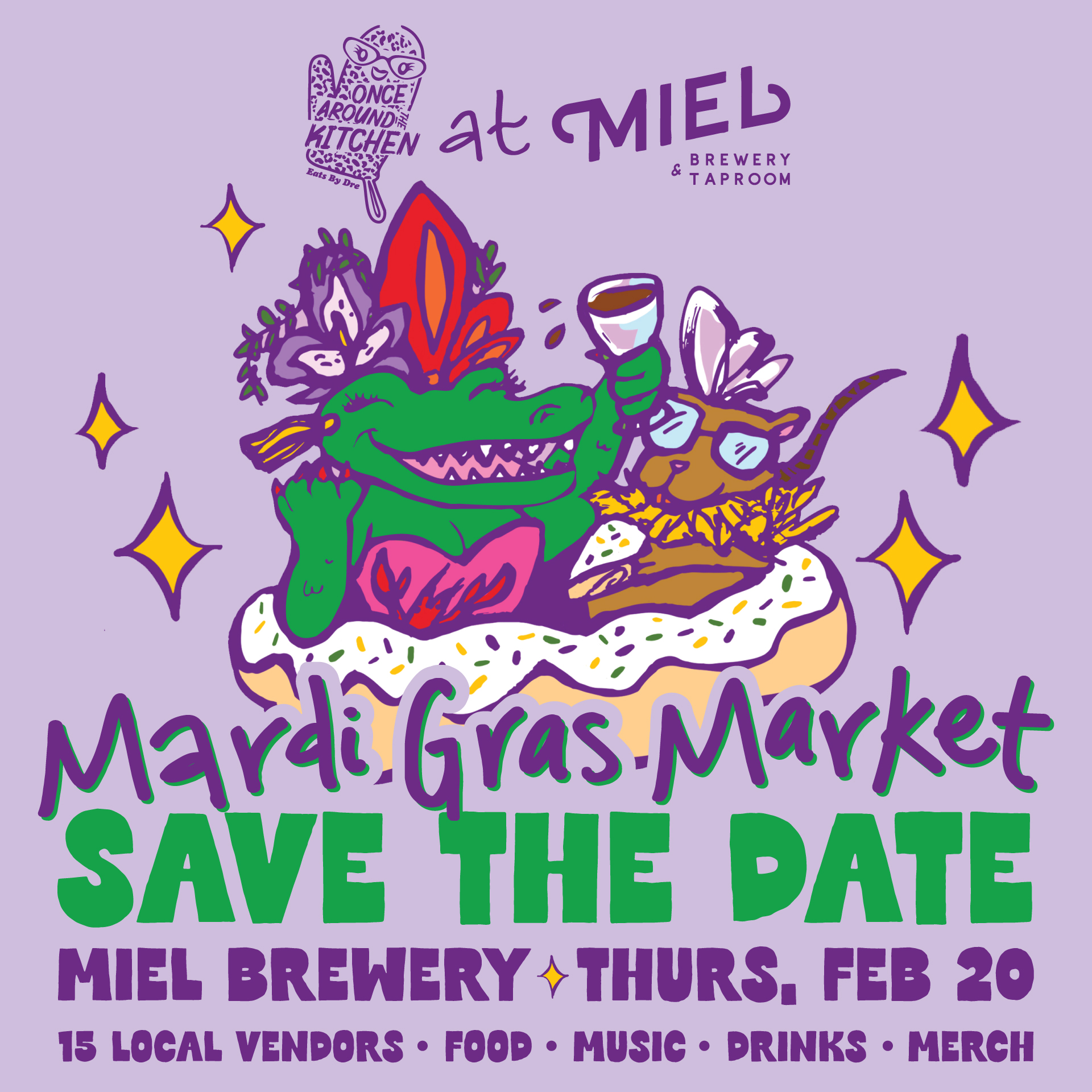 Mardi Gras Market flyer square